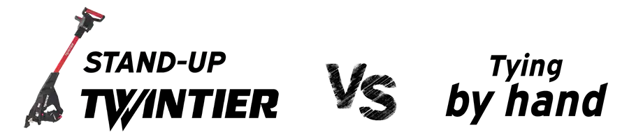 STAND-UP TWIN TIER vs tying by hand