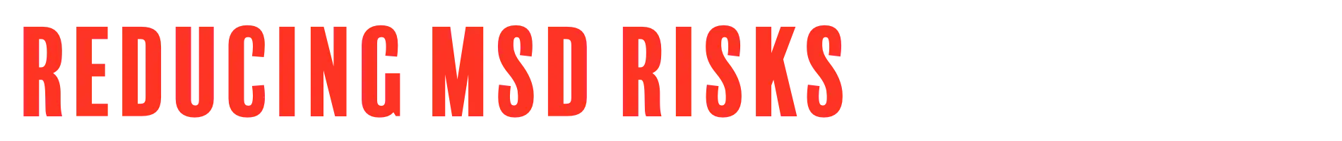 Reducing MSD Risks Image