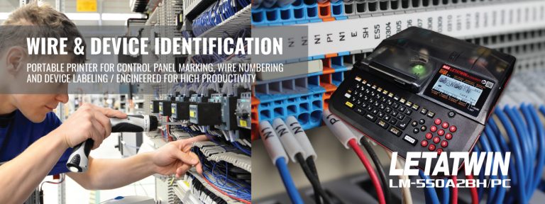 MAX Tube label maker for cables and panels Letatwin LM550A2BH-PC
